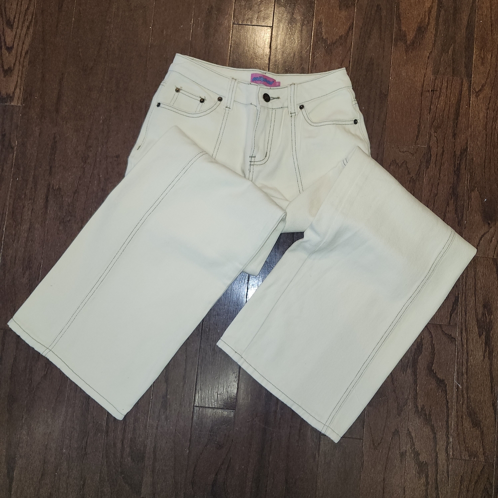 Edikted Women's Cream Wide Leg‎ Jeans XS